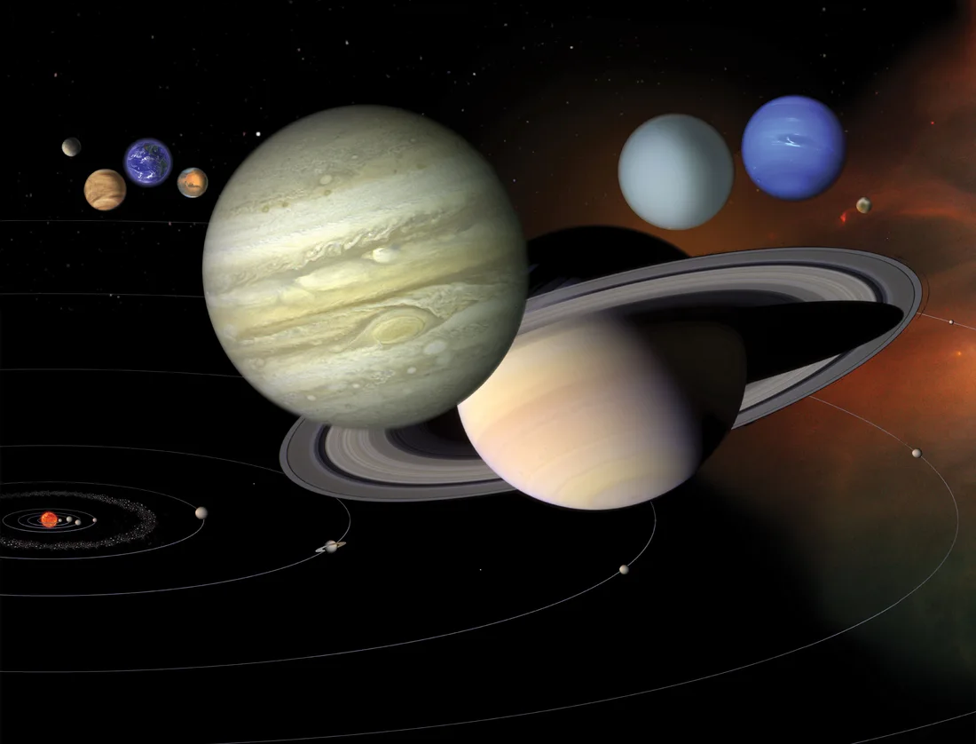 An illustration bringing the planets of our Solar System together